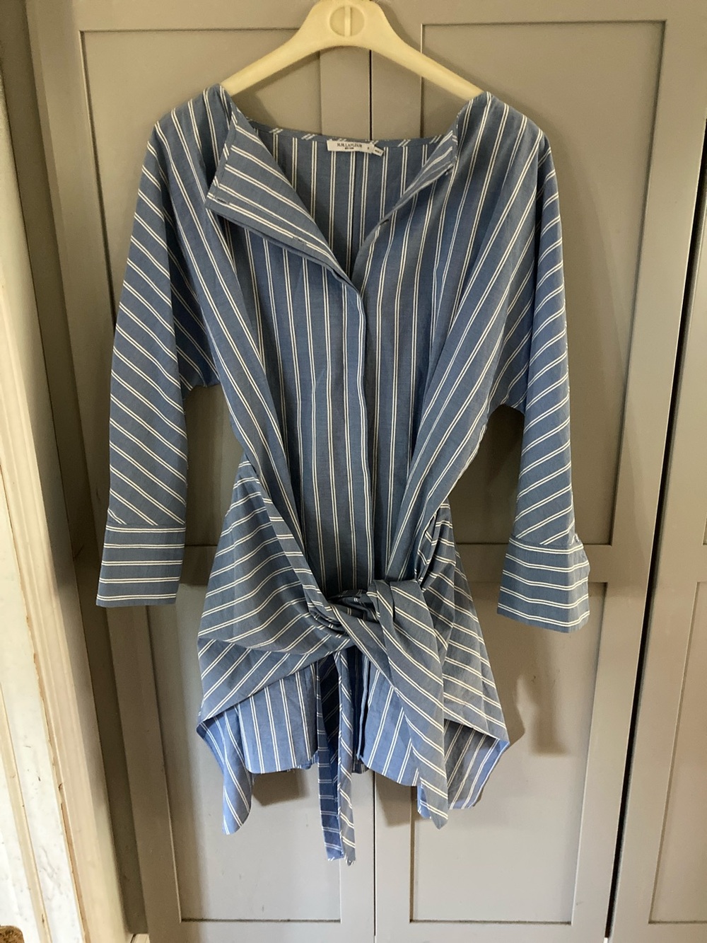 MM. Lafleur Blue and White Striped Tie-Waist Dress/Tunic